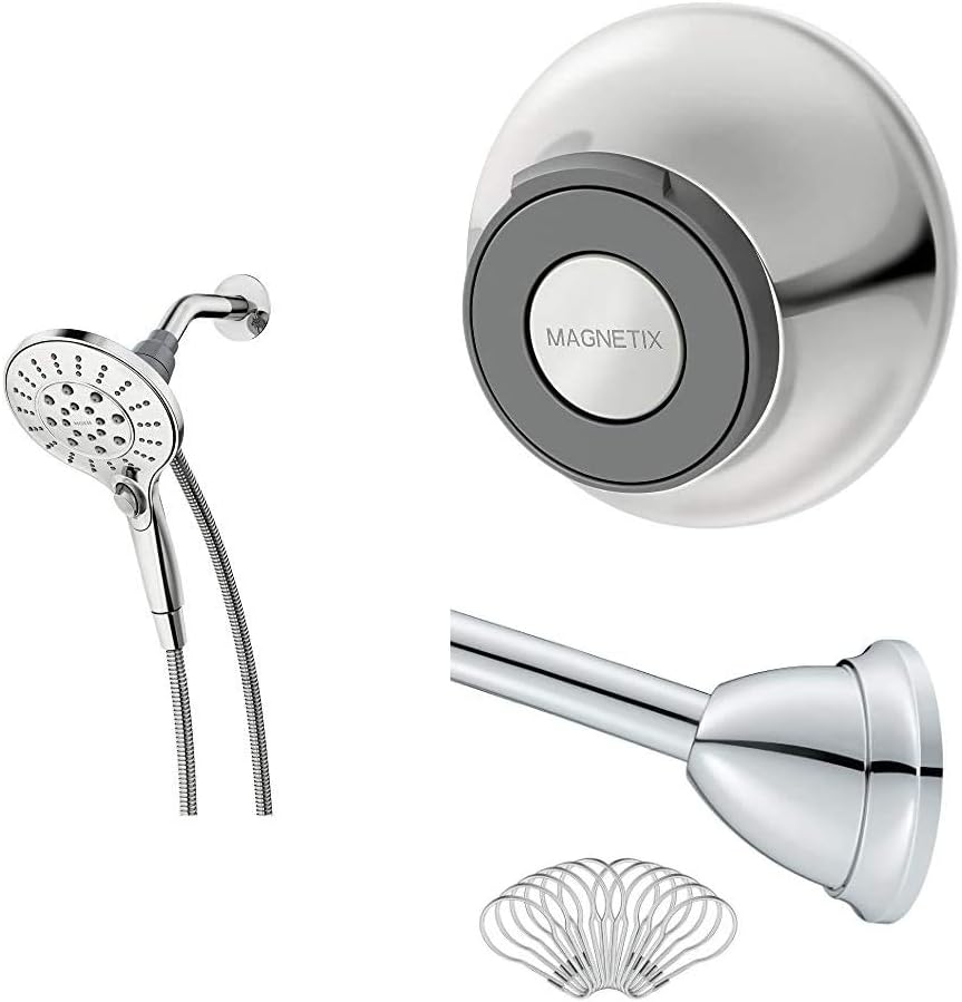 Moen 26112SRN Engage Magnetix Six-Function 5.5-Inch Handheld Showerhead with Magnetic Docking System, Spot Resist Brushed Nickel Pack of 2