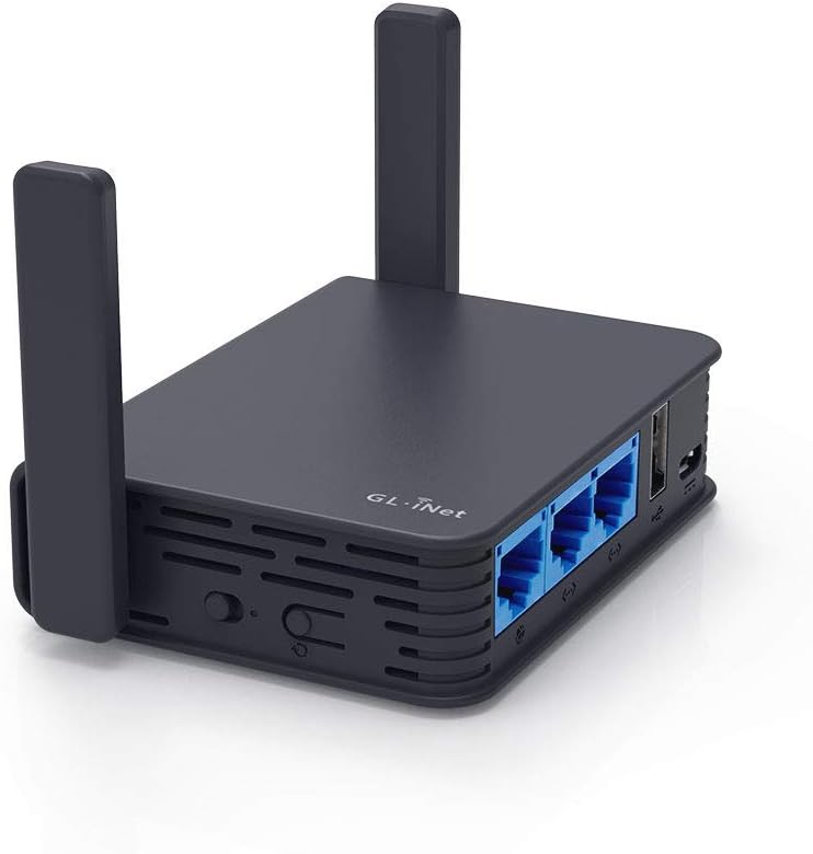 GL.iNet GL-AR750S-Ext (Slate) Gigabit Travel AC VPN Router, 300Mbps(2.4GHz)+433Mbps(5GHz) Wi-Fi, 128MB RAM, MicroSD Support, Repeater Bridge, OpenWrt/LEDE pre-Installed, Cloudflare DNS