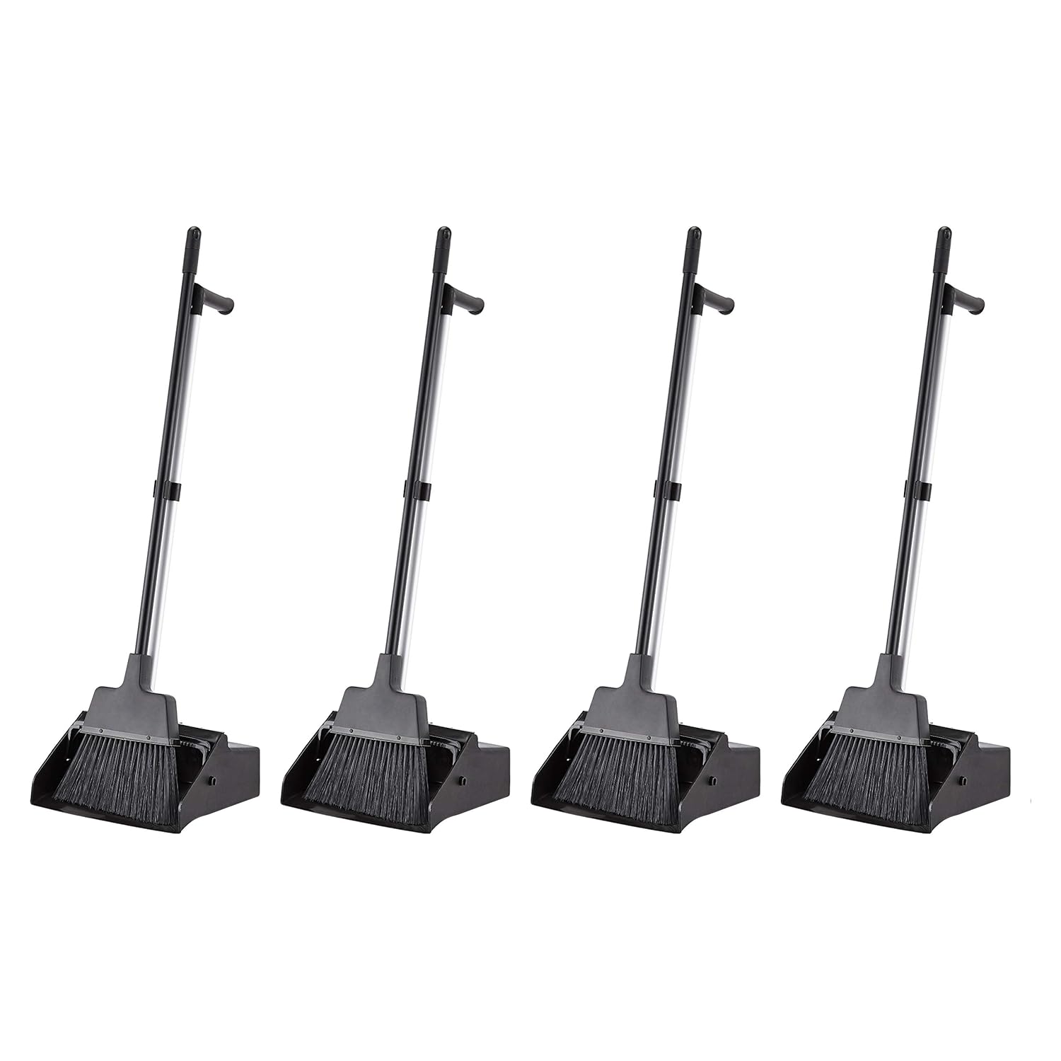 AmazonCommercial Lobby Dustpan with Broom set - 4-Pack Pack of 2