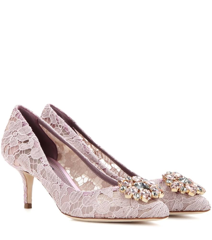 Dolce u0026 Gabbana Bellucci Lace 60mm Pumps - Purple - Pumps
