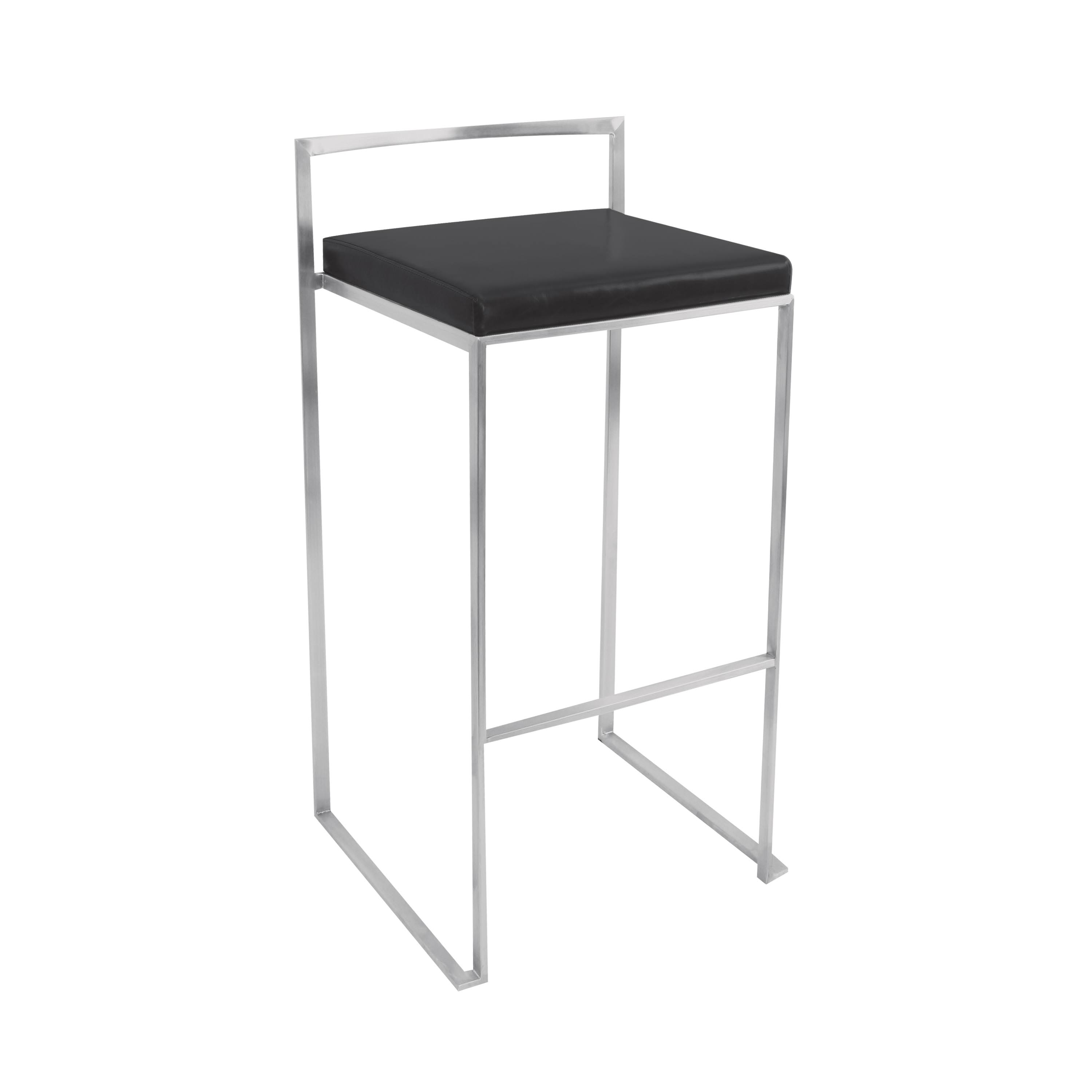 LumiSource Fuji Barstool - Set of 2 - Black