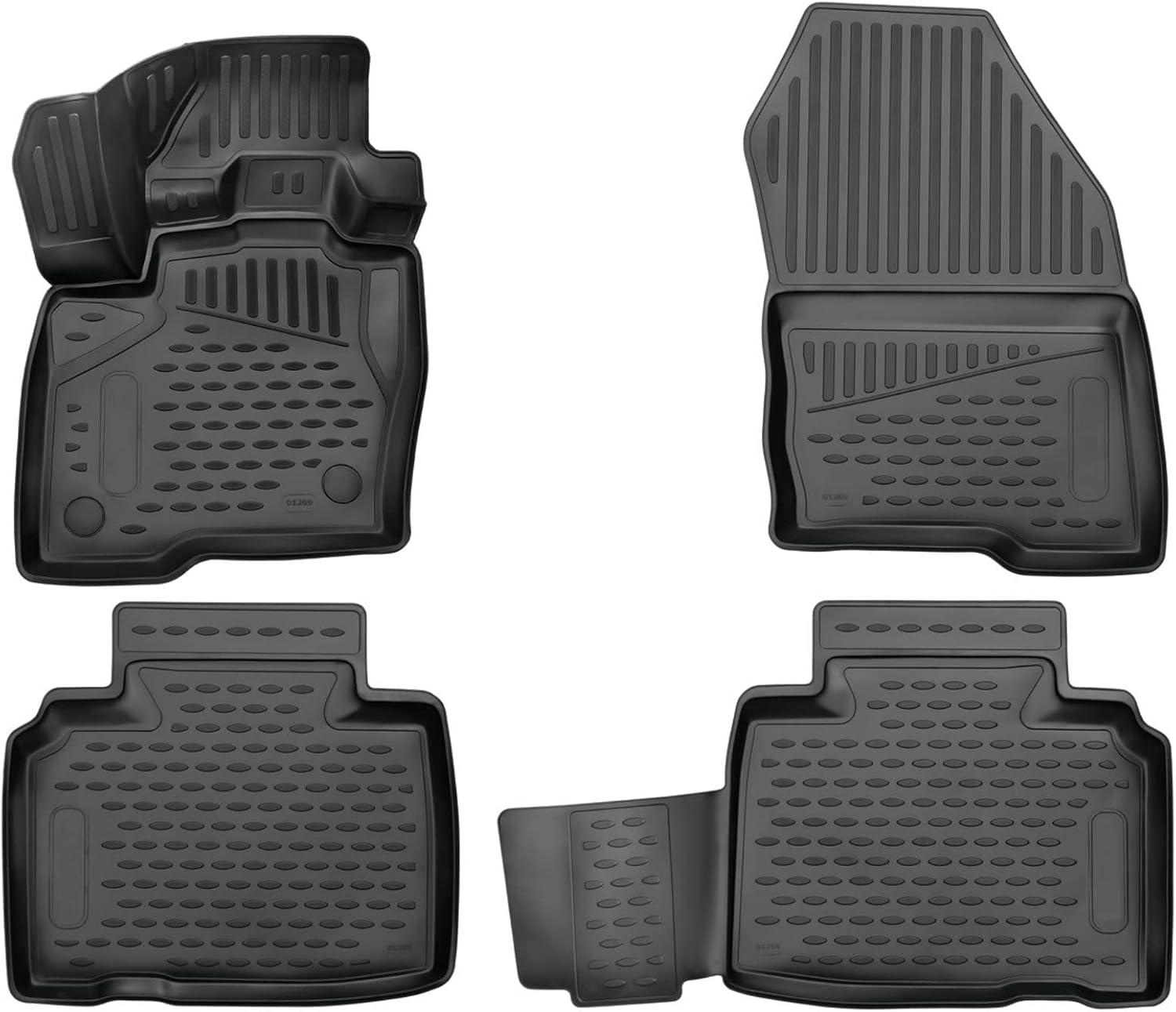 Fits 2015-2022 Ford Edge Floor Mats Front & 2nd Row Seat Liner Set All Weather Full Set Liners (Black)