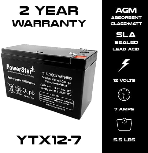 2 Pack - 12V 7Ah Replacement Battery for APC Back-UPS XS 1200 Pack of 2