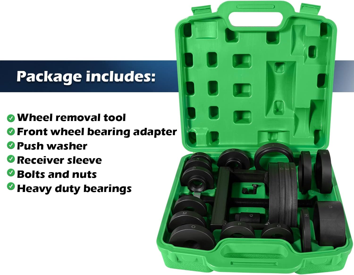 Camoo Back & Front Wheel Bearing Puller Kit with Master Wheel Hub & Bearing Remover & Installer Kit Fits Most Makes and Models - Front, Rear, & All-Wheel Drive #27213