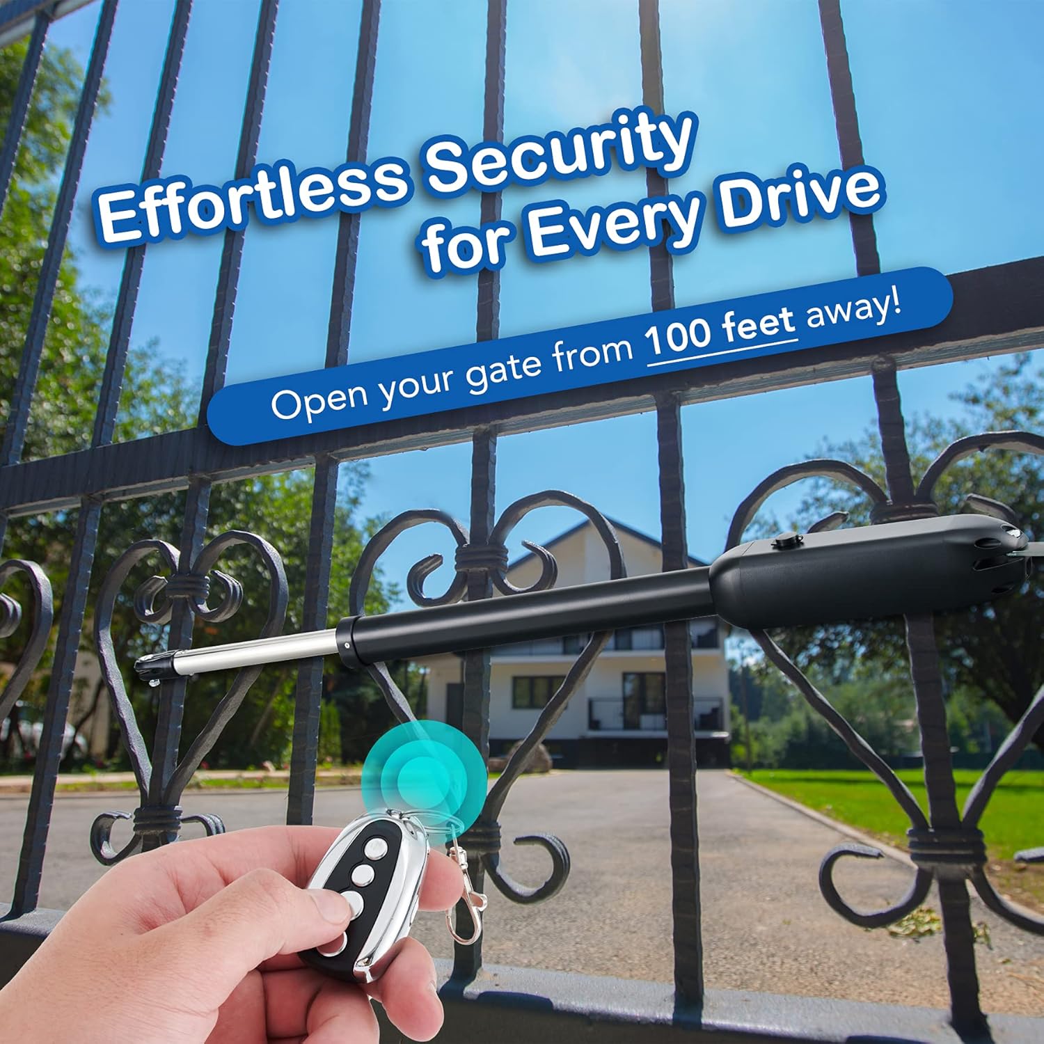 CO-Z Automatic Swing Gate Openers, Double Arm Gate Motors with Remotes, 80W Electric Gate Linear Actuators, Auto Close Driveway Fence Garage Swing Gate Operators Complete Hardware Kit for 880lb Doors