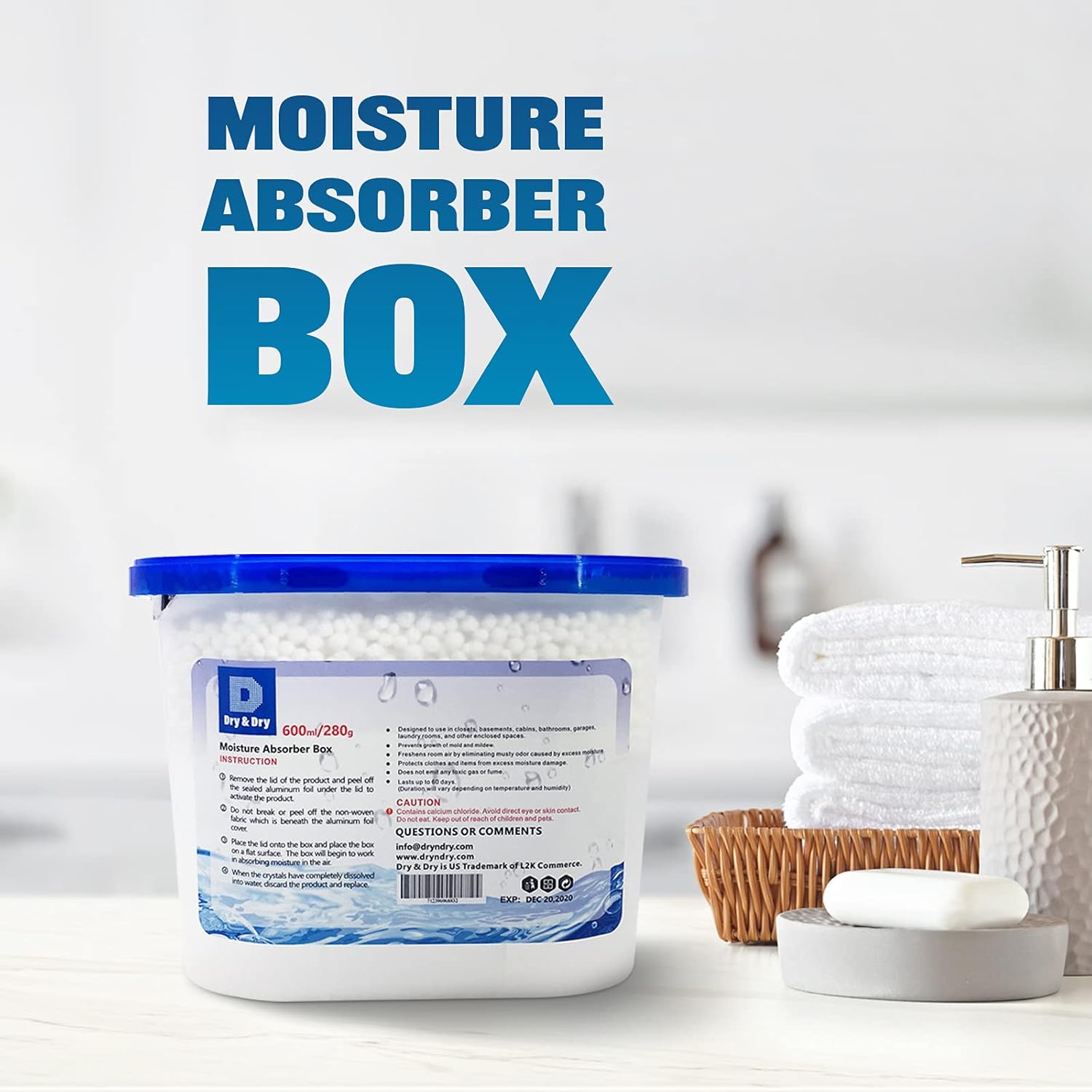 Dry & Dry [32 Pack] [Net 10.1 Oz/Pack] Premium Moisture Absorbers to Control Excess Moisture for Basements, Closets, Bathrooms, Laundry Rooms. Dehumidifiers, Moisture Absorbers