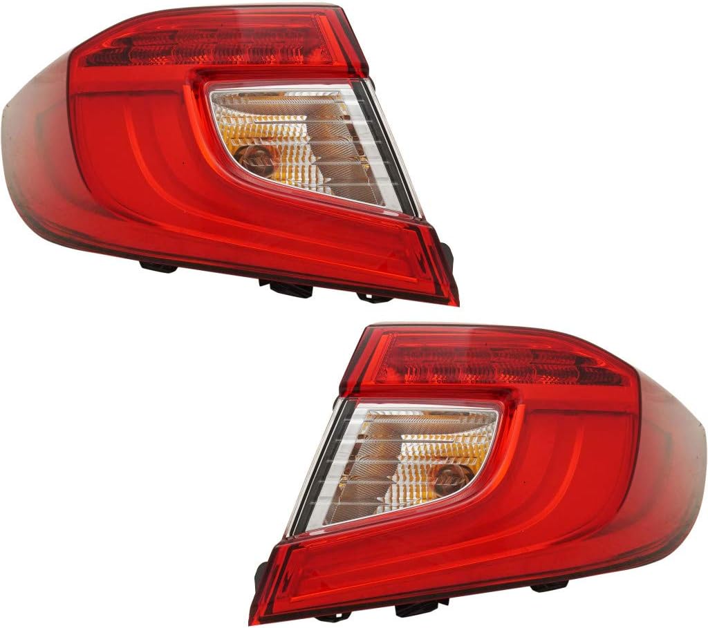 For Honda Accord Tail Light Assembly 2018 19 20 2021 Pair Driver and Passenger Side Outer Sedan HO2804118 | 33550-TVA-A01