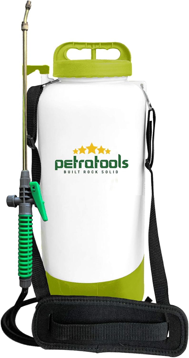 PetraTools 2 Gallon Battery Sprayer - Ultra Convenient Battery Powered Sprayer, Garden Sprayer & Weed Sprayer with Easy-to-Carry Strap, Electric Sprayer & Yard Sprayer with Long-Lasting Battery Life Pack of 2
