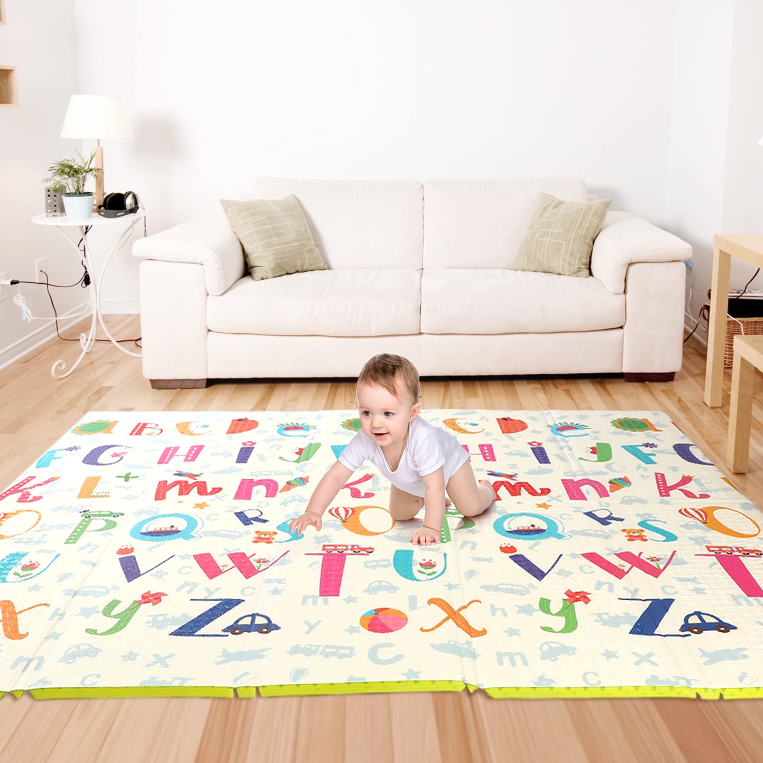 Bammax Play Mat, Folding Mat Baby Crawling Mat Kids Playmat Waterproof Non Toxic Anti-Slip Mat for Babies, Infants, Toddlers, 70
