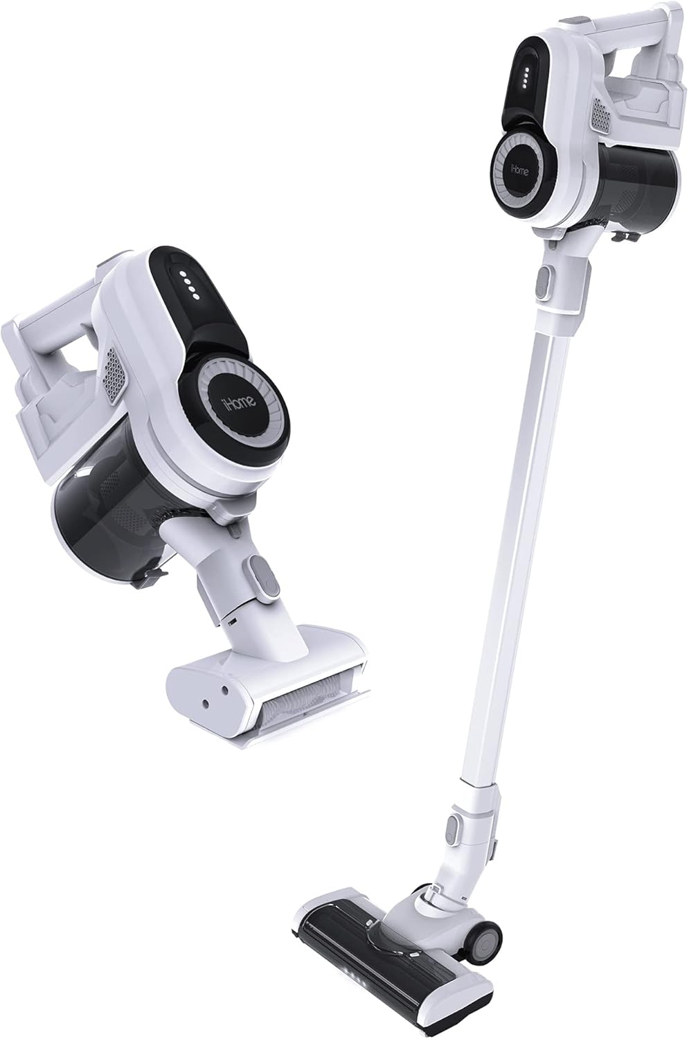 iHome StickVac SV1, Cordless Stick Vacuum, 3-in-1, Portable, Rechargeable & Lightweight, Powerful Suction, Hardwood Floor & Carpet Cleaner Machine, 35min Runtime, HEPA Filter, Great Pet Hair Cleaner