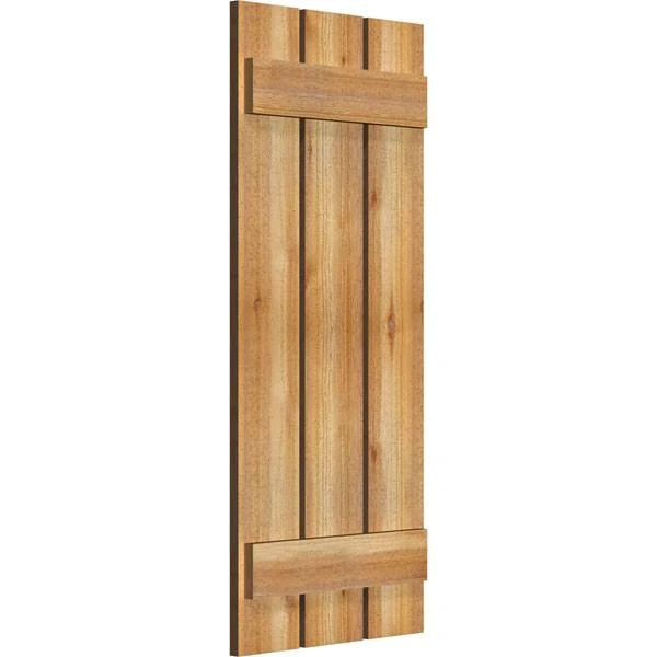 Ekena Millwork RBS06S17X040RWR 17 1/8x22W x 40x22H TimberCraft Three 5 3/8x22 Boards Spaced Board-n-Batten Shutters, Rough Sawn