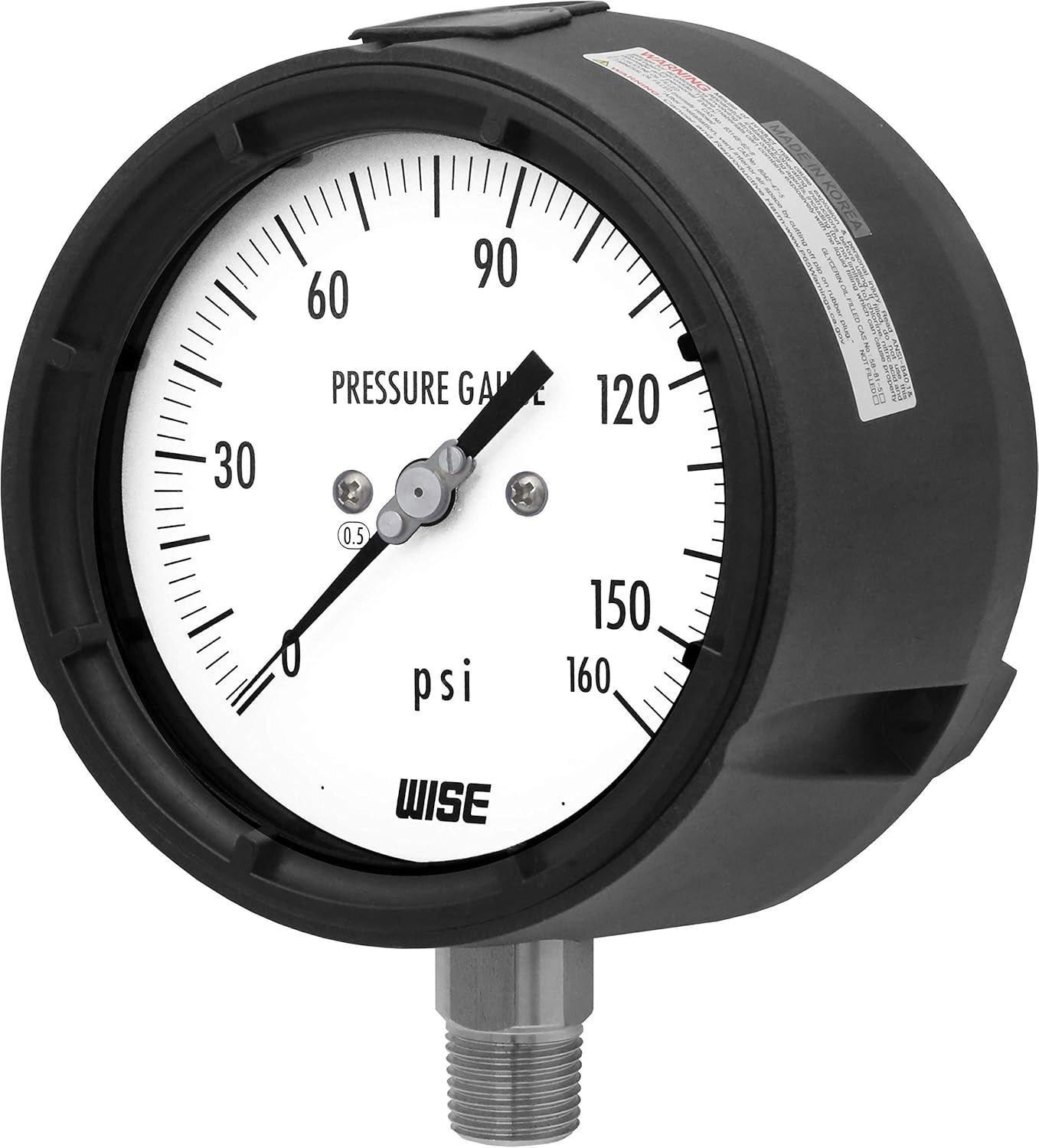 WISE Solid Front Type Pressure Gauge with thermoplastic case P359 125mm(4-1/2