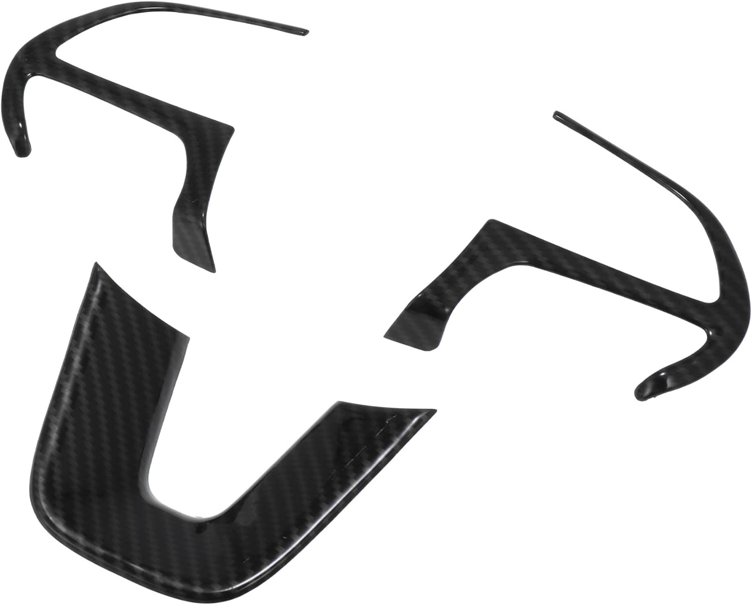 X AUTOHAUX ABS Plastic Carbon Fiber Pattern Black Interior Steering Wheel Cover Trim Set for Dodge Challenger Charger 2015-2020 for Dodge Durango for Jeep Grand Cherokee SRT8 2014-2019