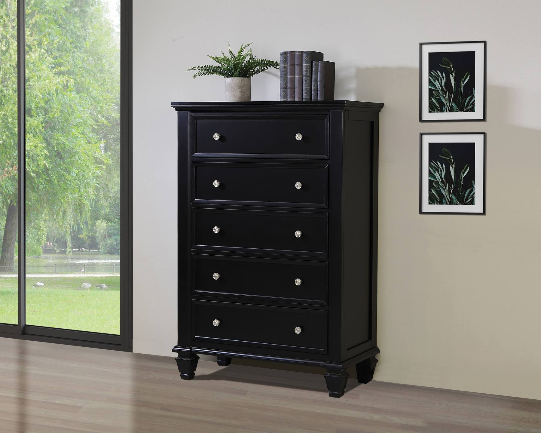 Coaster 201325 Sandy Beach Black 5 Drawer Chest
