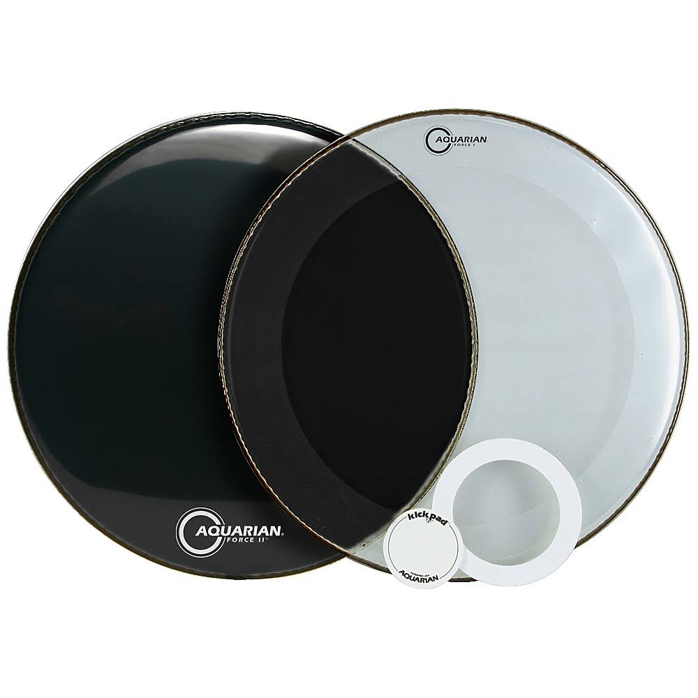 Aquarian Force Series Bass Drum Head Pak Black 22 in.