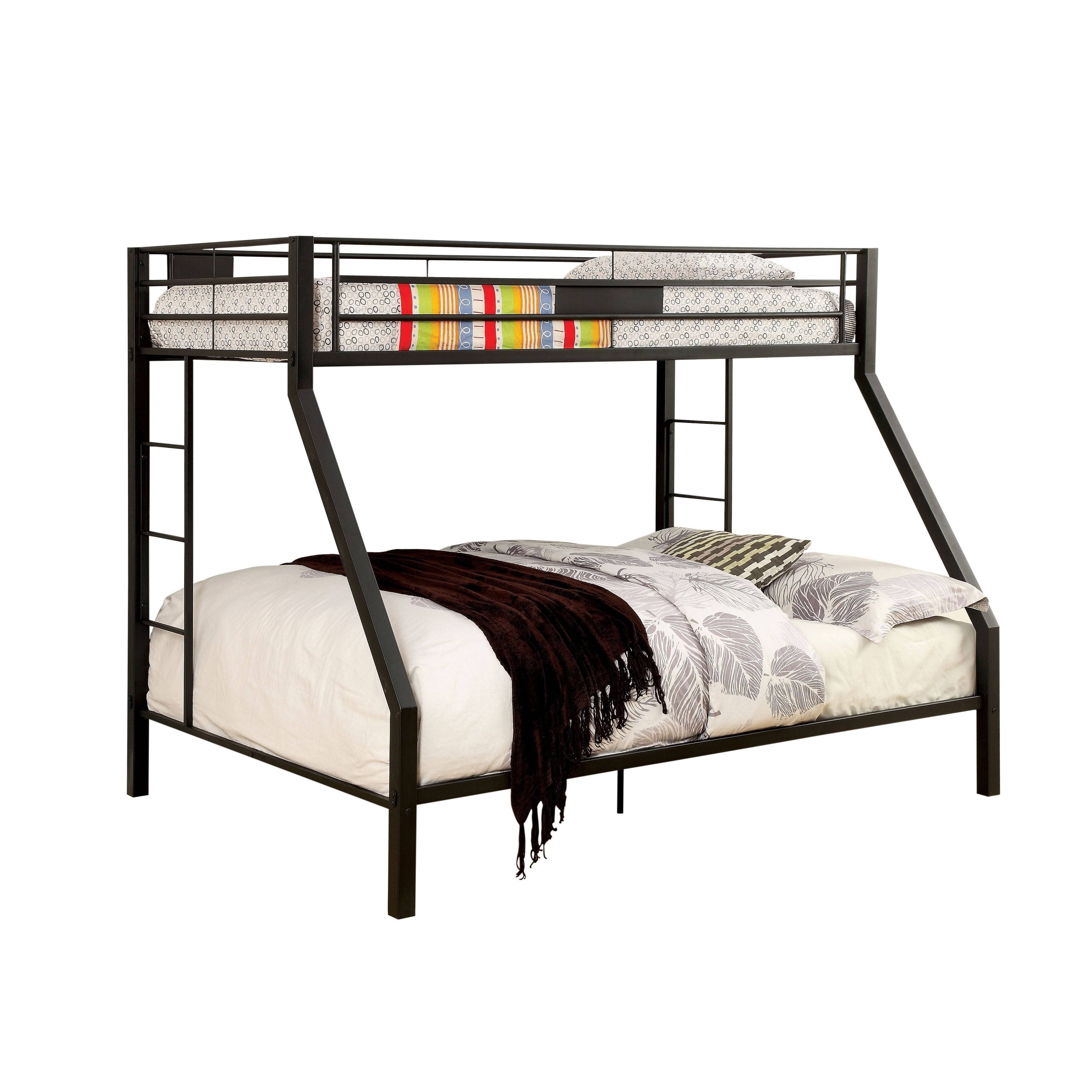 Furniture of America Mallina Contemporary Black Metal Bunk Bed Twin XL