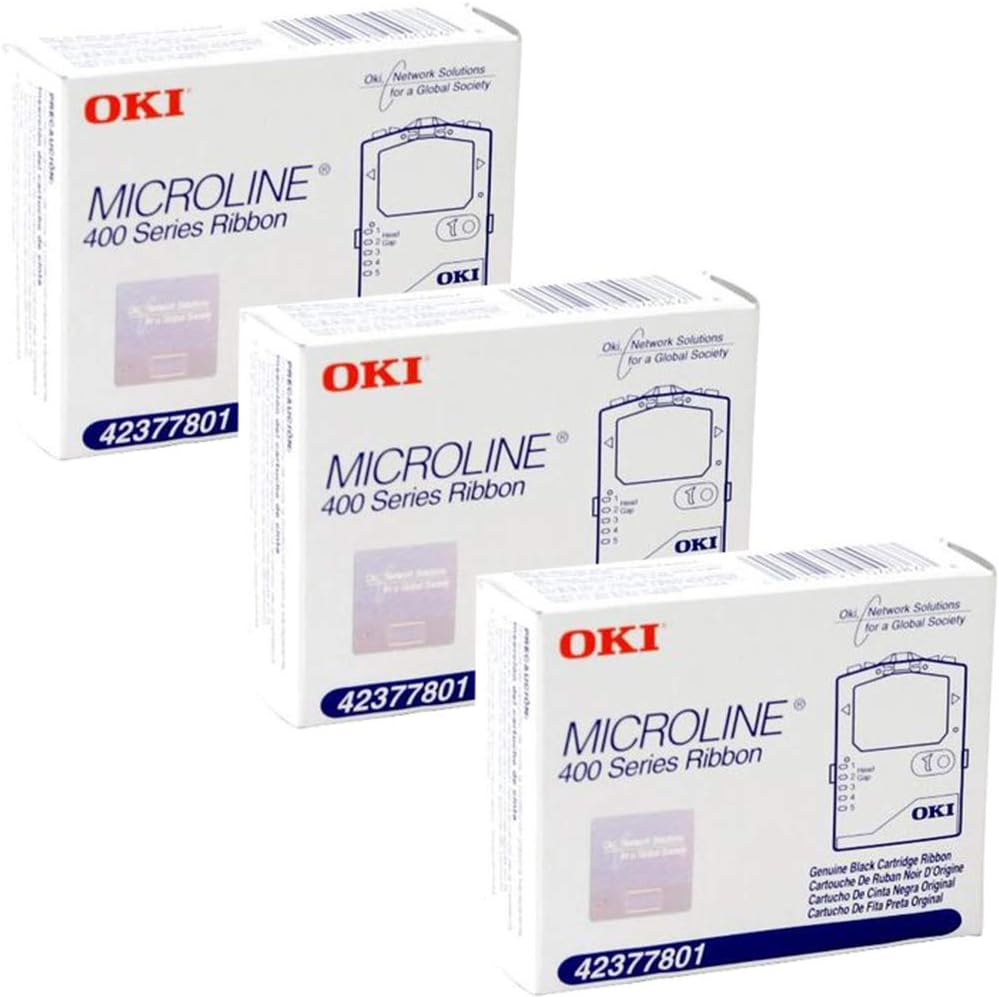 3 Pack 42377801 Ribbon, Black by OKIDATA (Catalog Category: Computer/Supplies & Data Storage / Ribbons)