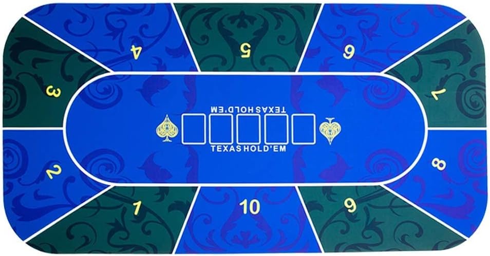 unhg Portable Poker Mat, Professional Sure Sick Rubber Foam Poker Table Top Layout for Up to 8 Players to Play Cards Pack of 2