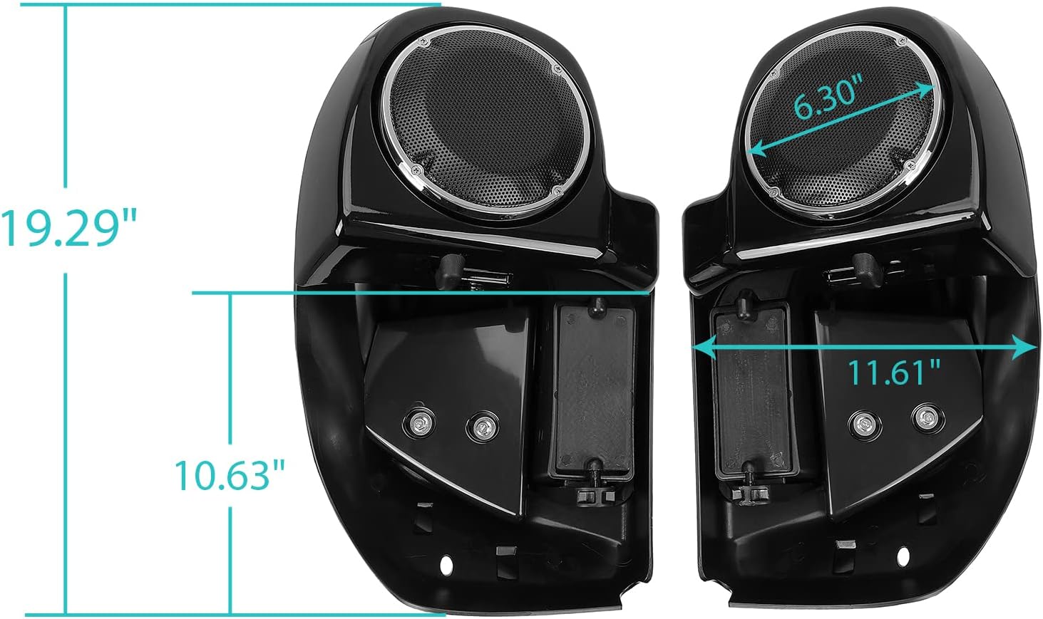 KUAFU Vivid Black Lower Vented Leg Fairing Kit Compatible With 2014-2021 Harley Davidson Touring Model