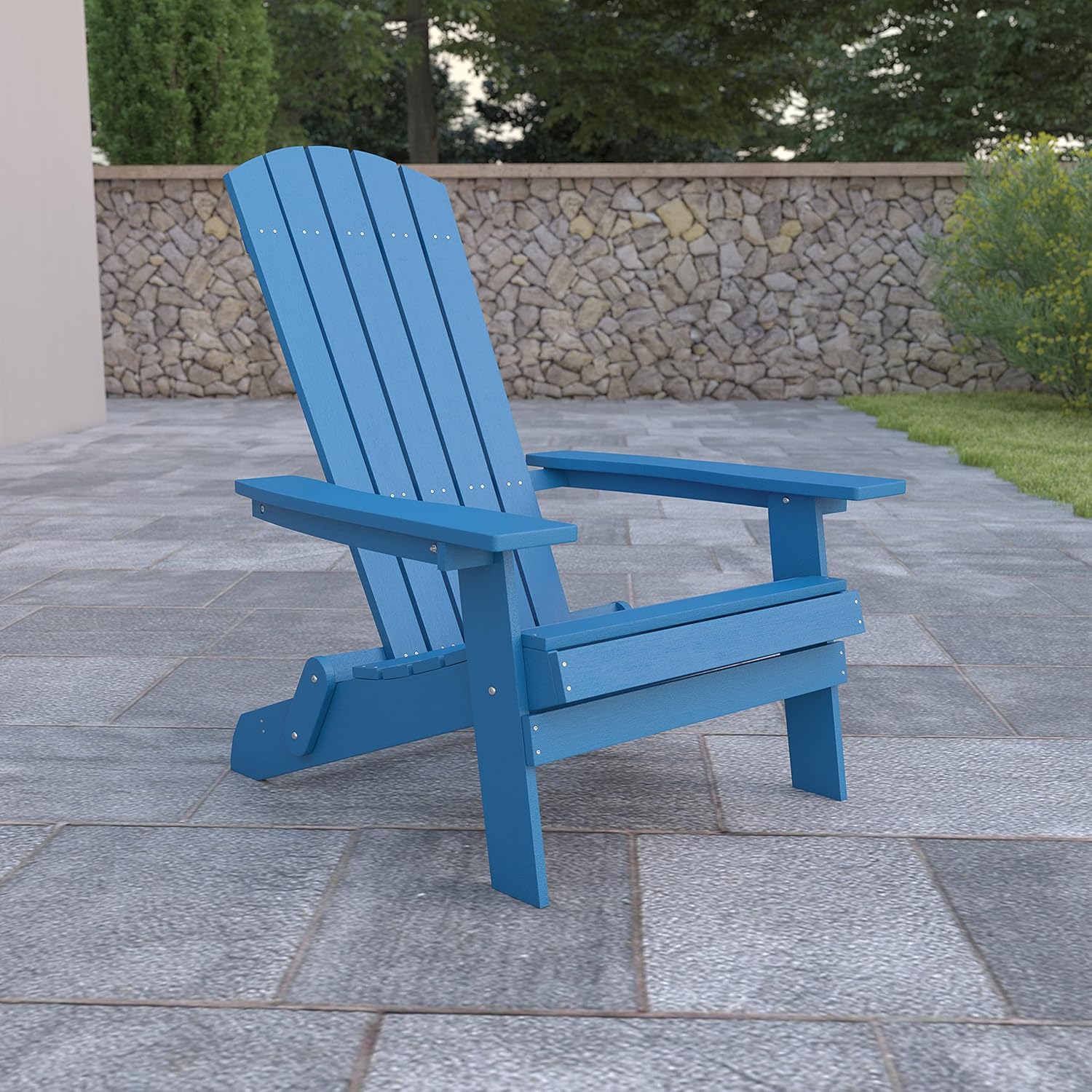 Flash Furniture Charlestown Poly Resin Adirondack Chair - Gray - All Weather - Indoor/Outdoor