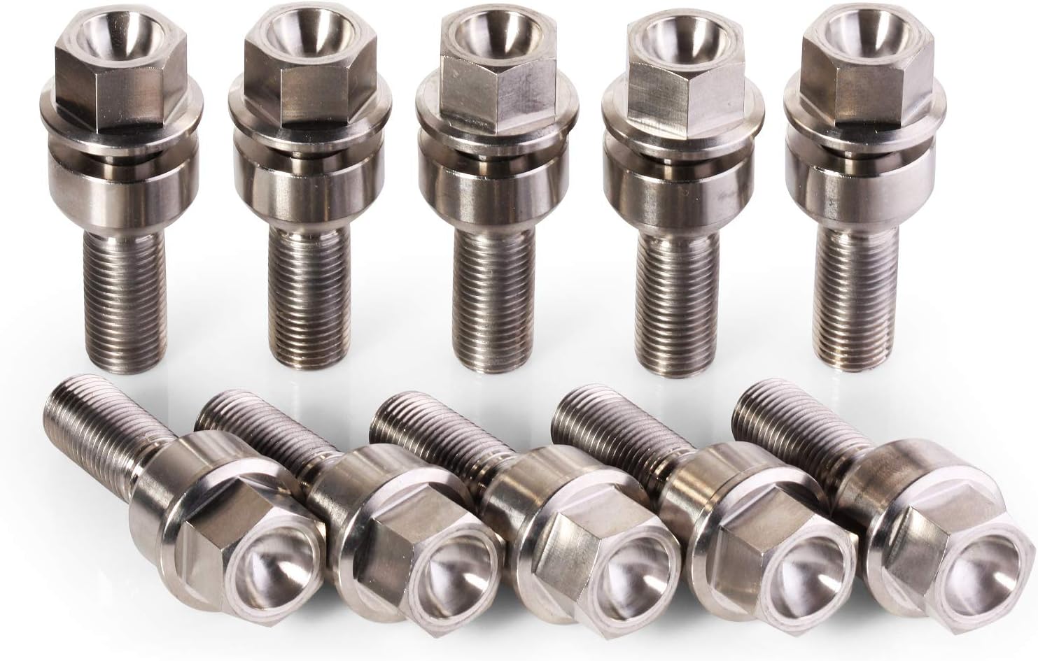 Titanium Lug Bolts 6AL4V Aerospace Grade for Porsche (39mm(+10mm) 10 pieces)