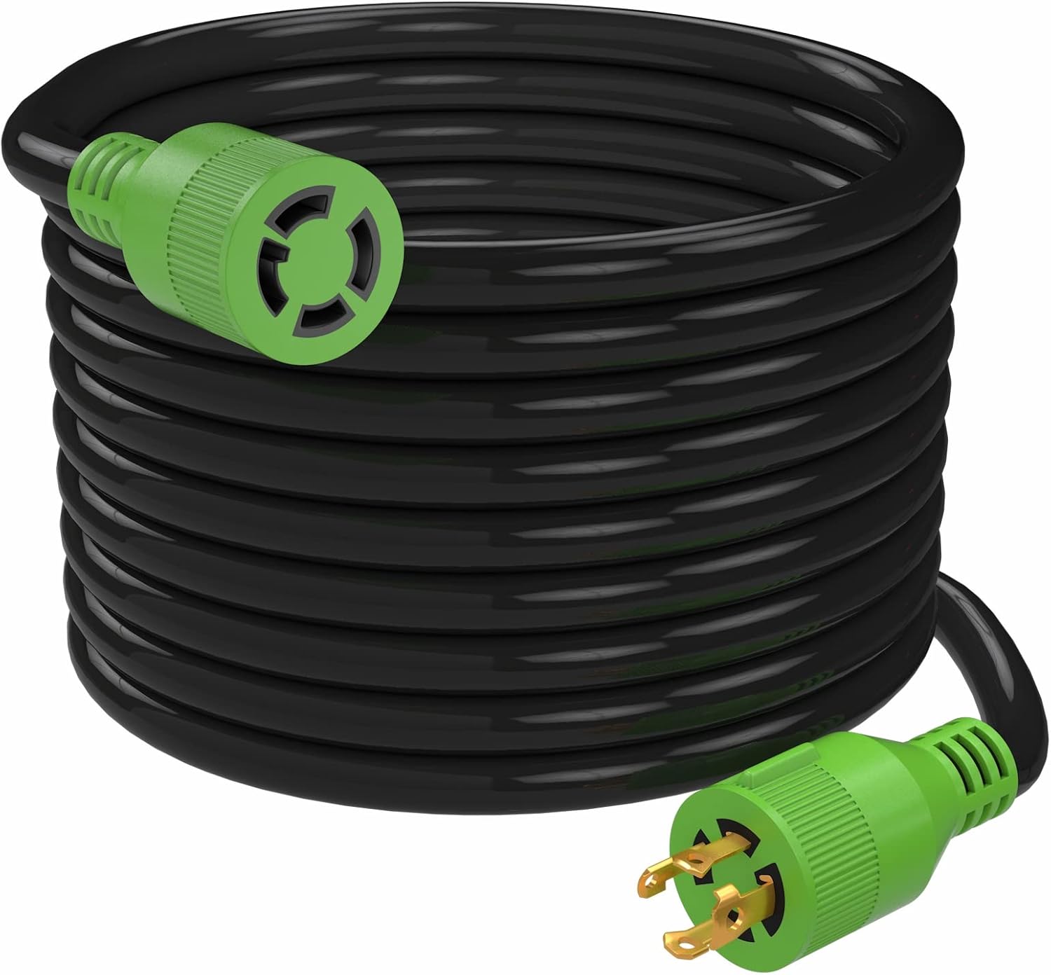 RVGUARD 4 Prong 30 Amp 40 Feet Generator Extension Cord, NEMA L14-30P/L14-30R, 125/250V Up to 7500W 10 Gauge SJTW Generator Cord with Cord Organizer, ETL Listed Pack of 2