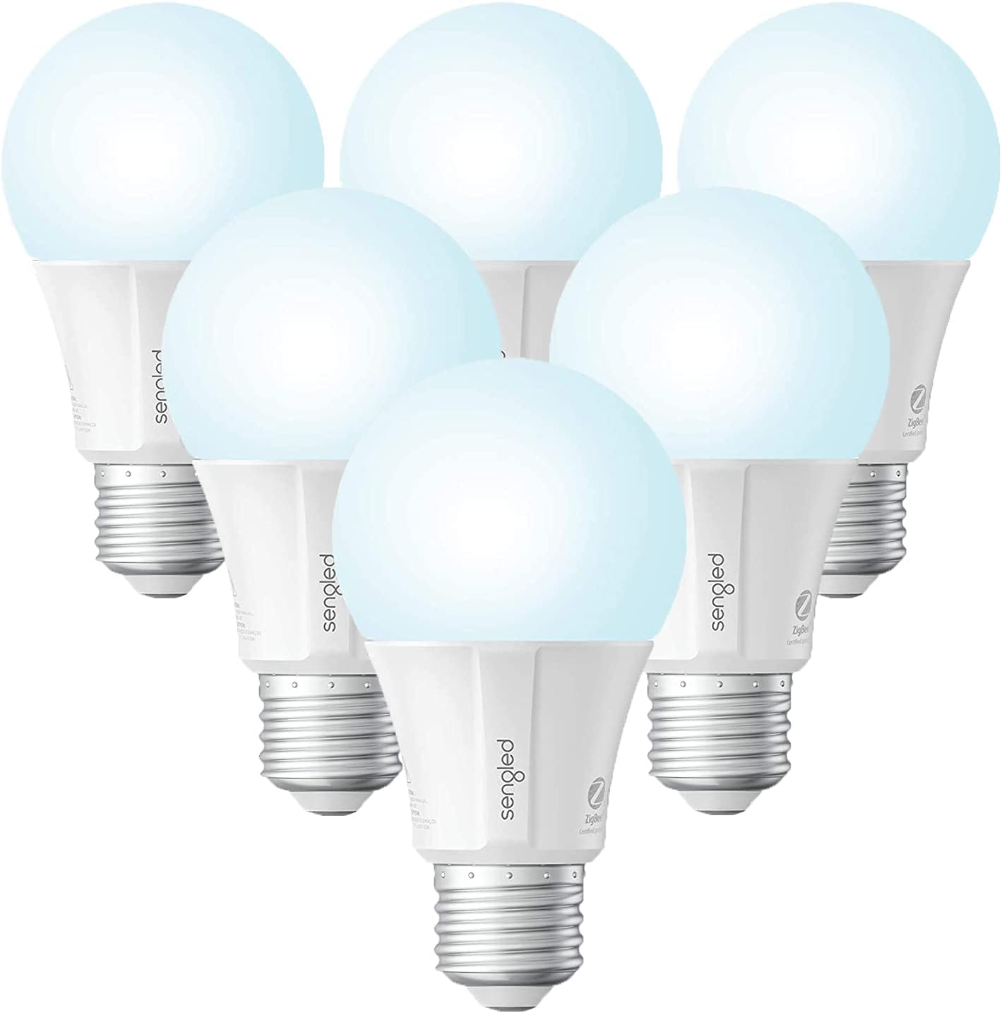 Sengled Zigbee Smart Light Bulbs, Smart Hub Required, Works with SmartThings and Echo with Built-in Hub, Voice Control with Alexa and Google Home, Daylight 60W Equivalent A19 Alexa Light Bulb, 6 Pack Pack of 2