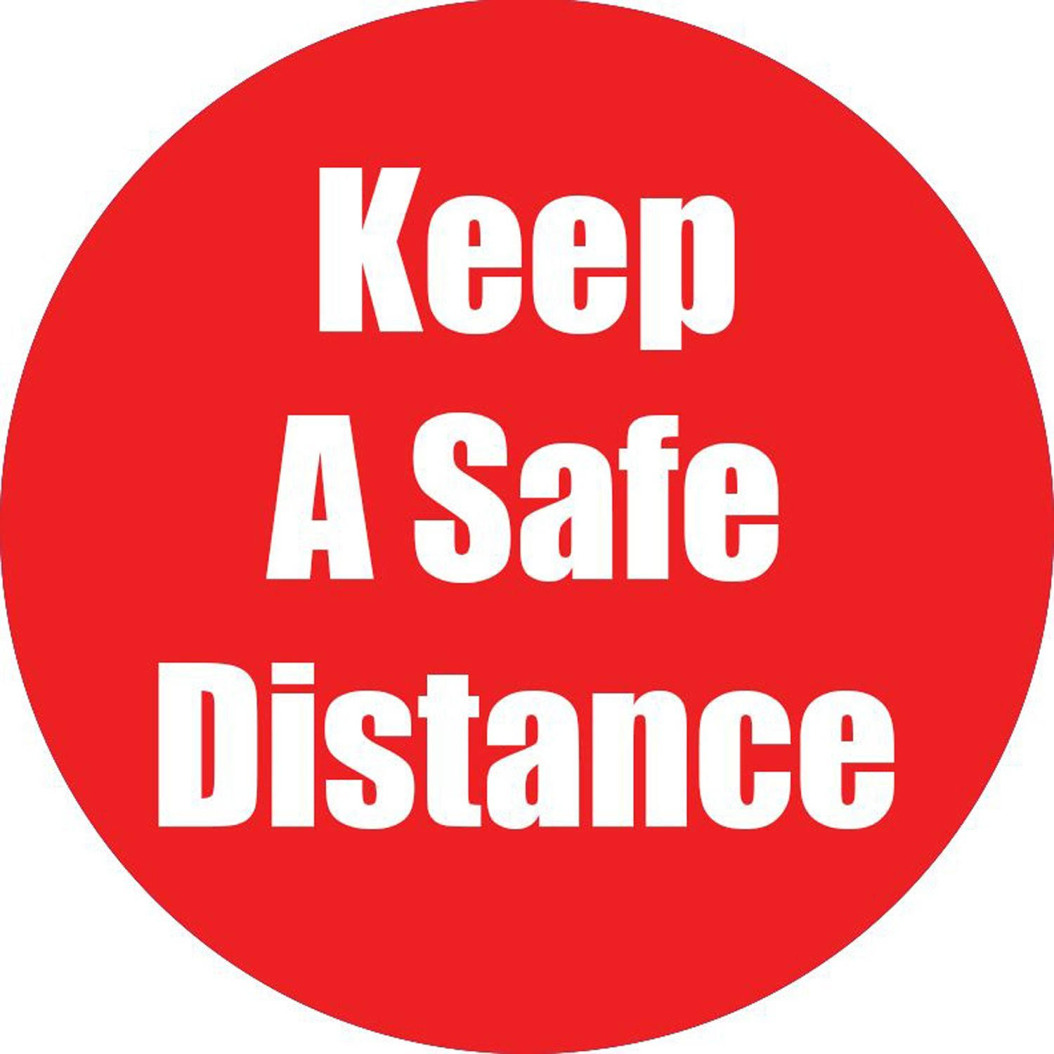 Flipside FLP97072 Keep A Safe Distance Anti-Slip Floor Sticker Red - Pack of 5