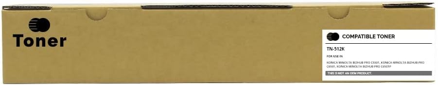 Compatible Konica Minolta TN-512 (TN-512K) Toner Cartridge, Black 27.5K Yield Pack of 4