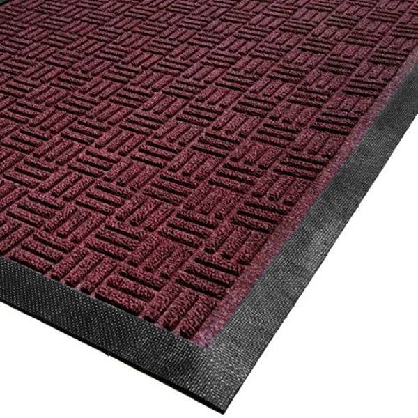 Burgundy 4 ft x 10 ft Water Well II Polypropylene Walk Off / Entrance Parquet Carpet Mat, 3/8x22 Thick, Cactus Mat (1426M-R41)