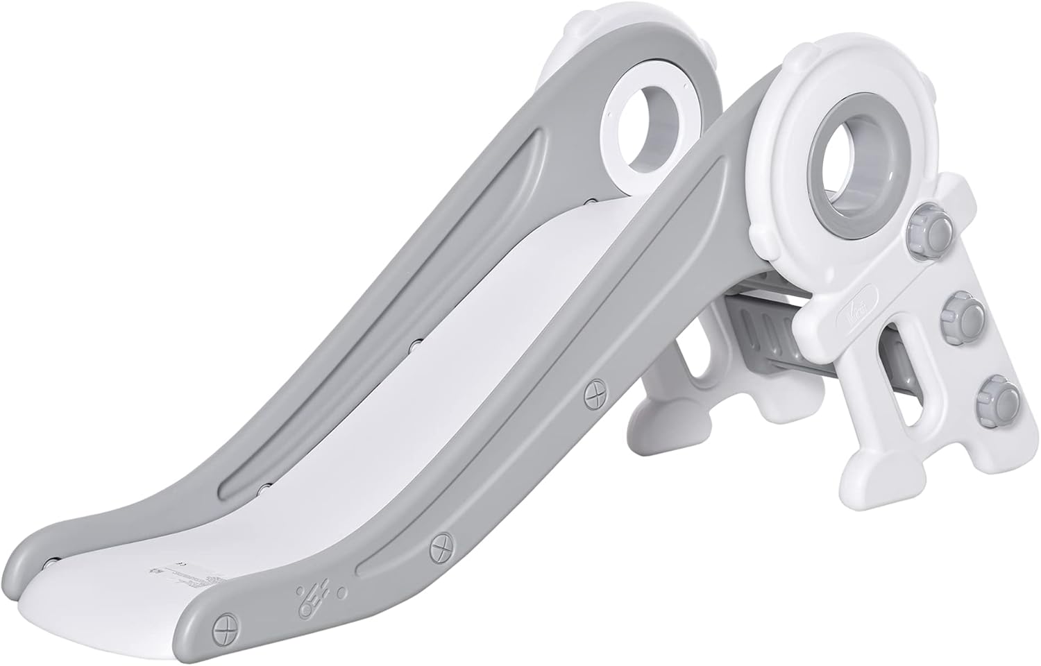 Qaba Folding Kids Slide Freestanding Slider for Toddler Climber Indoor Outdoor Playset Exercise Toy Activity Center for 1-3 Years, Cartoon Astronaut Shaped Blue