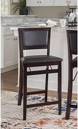 Linon Home Decor Keira Pad Back Folding Counter Stool, 24-Inch