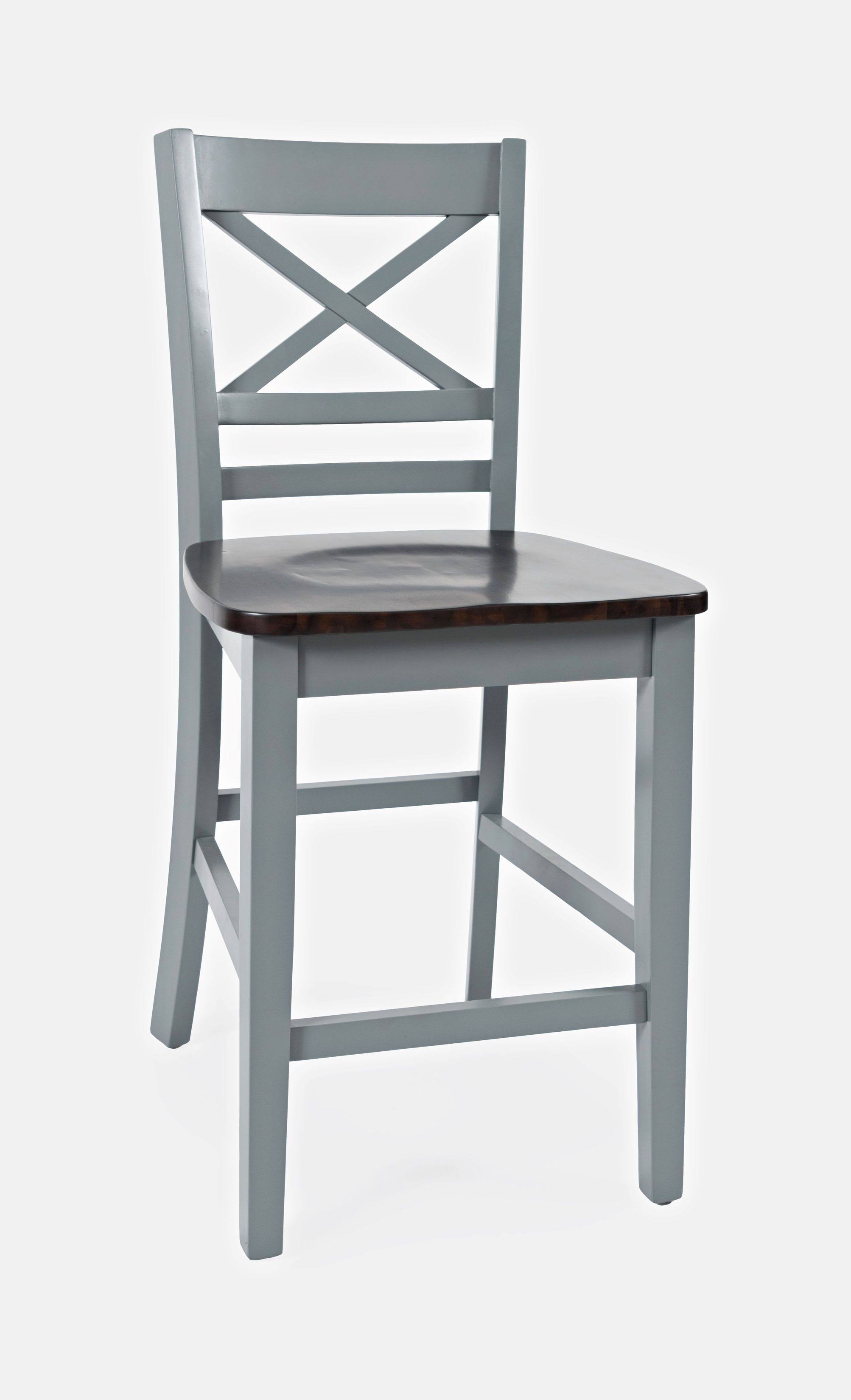 Jofran Asbury Park Autumn Brown/Gray X-Back Stool - Set of 2