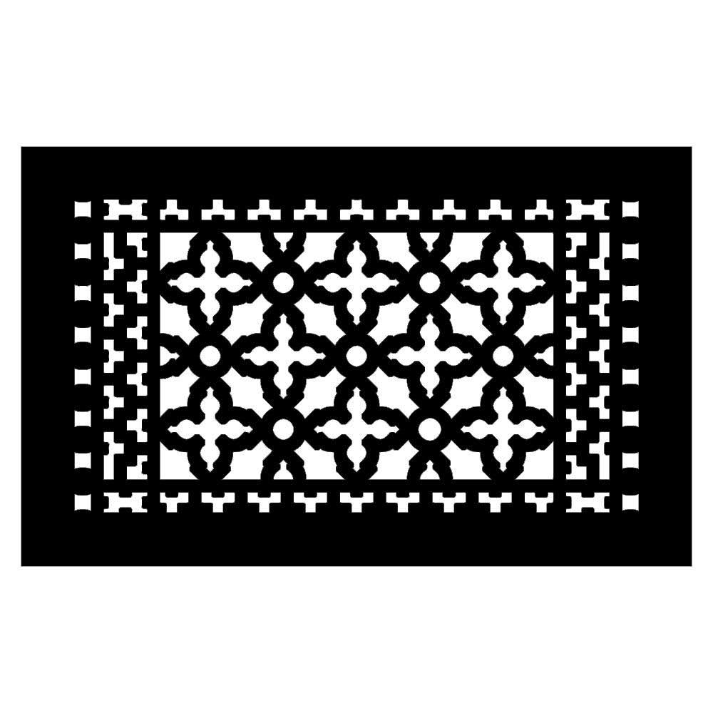 Reggio Register Scroll 8-in x 14-in Cast Iron Floor Register in Black | 1016-H