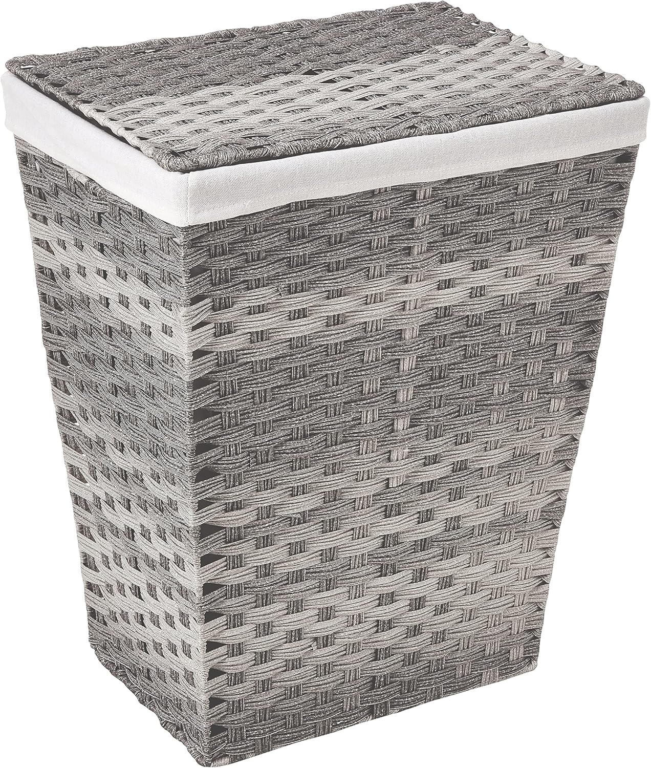 Whitmor Liner and Lid Laundry Hamper, Gray Wash Pack of 2