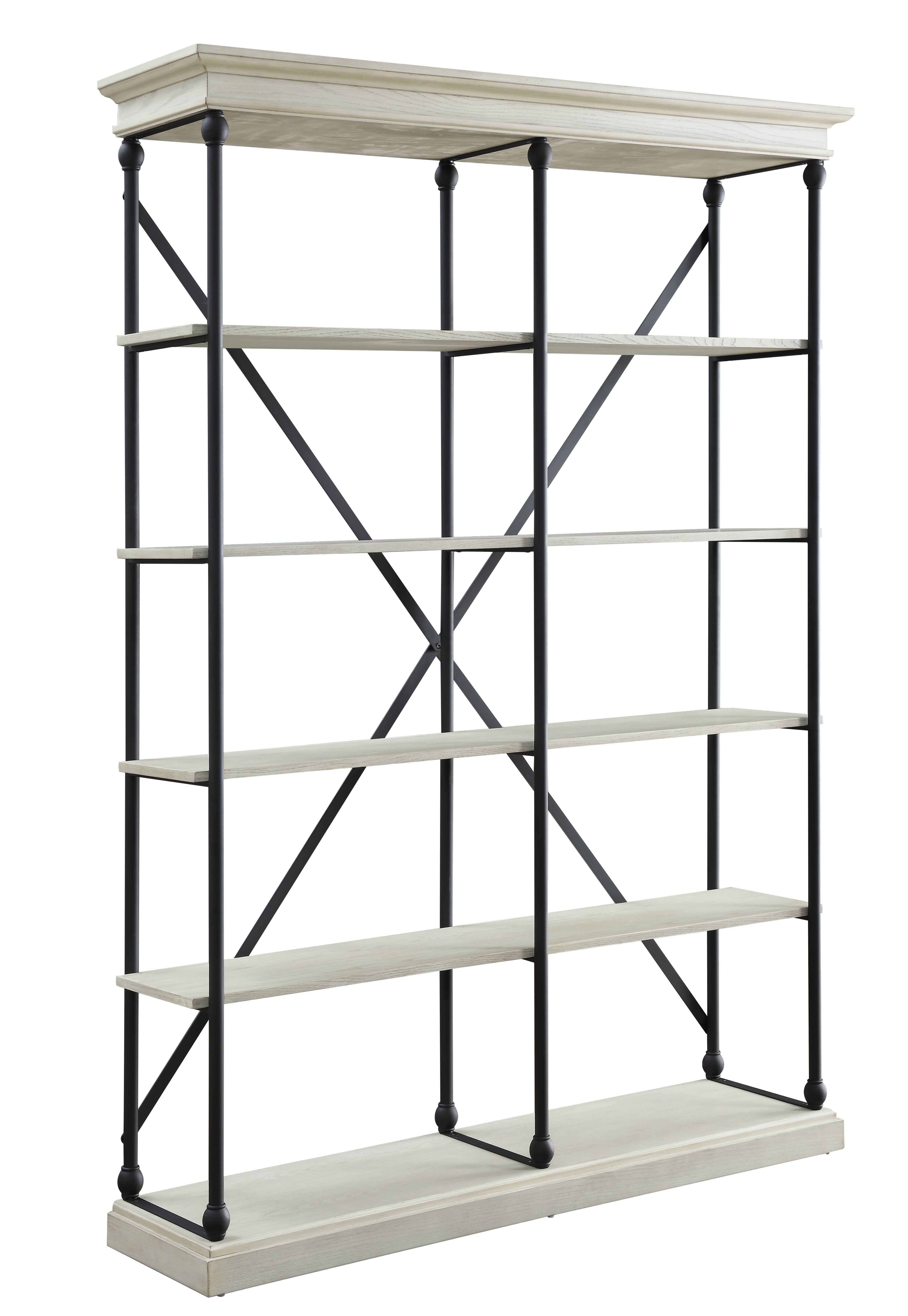 Acme Rukia Bookshelf, White u0026 Black Finish 93034