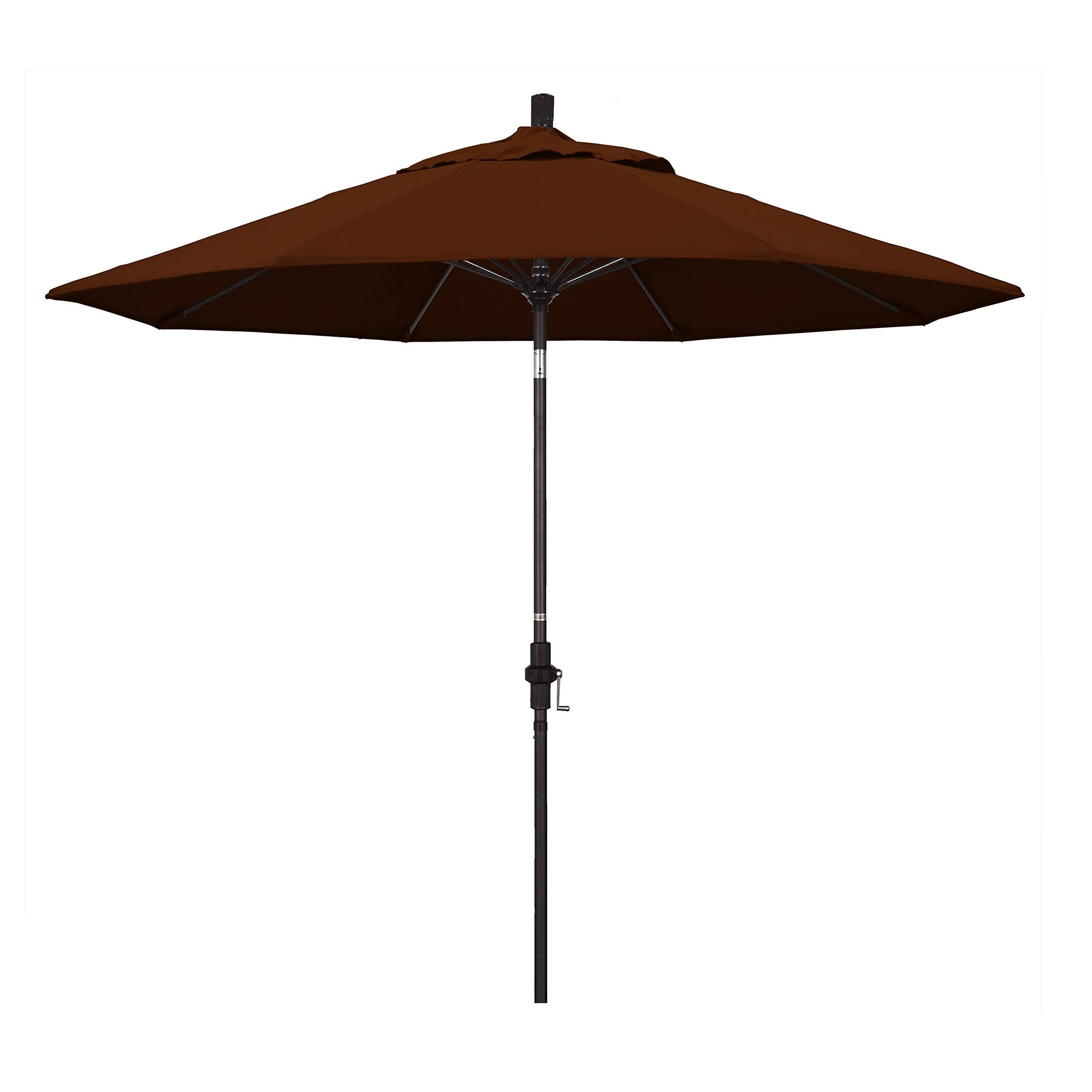 California Umbrella 9 Feet Fiberglass Market Umbrella Collar Tilt Bronze/Pacifica/Brick