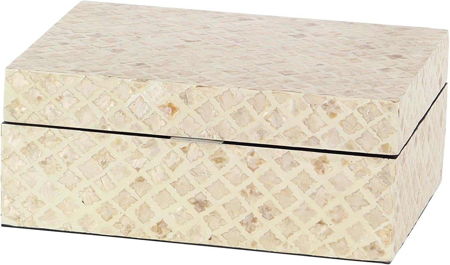 Deco 79 47327 Decorative Box, White/Beige Pack of 2