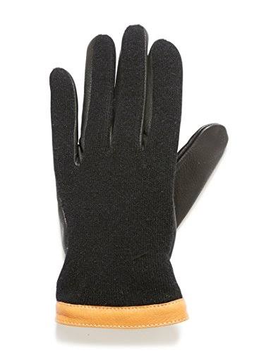 Hestra Tricot Deerskin Wool Gloves - Black/Black