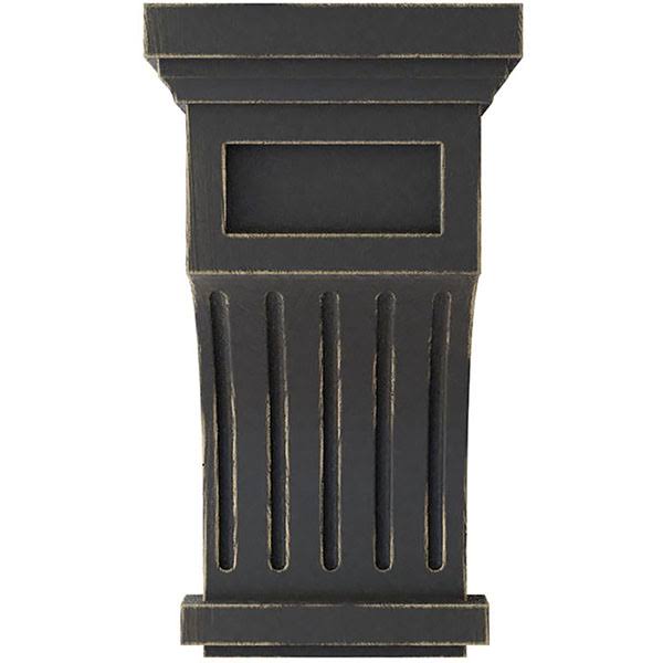 Ekena Millwork CORWD07X07X13FLBL 7x22W x 7 1/2x22D x 13x22H Fluted Wood Vintage Decor Corbel, Black