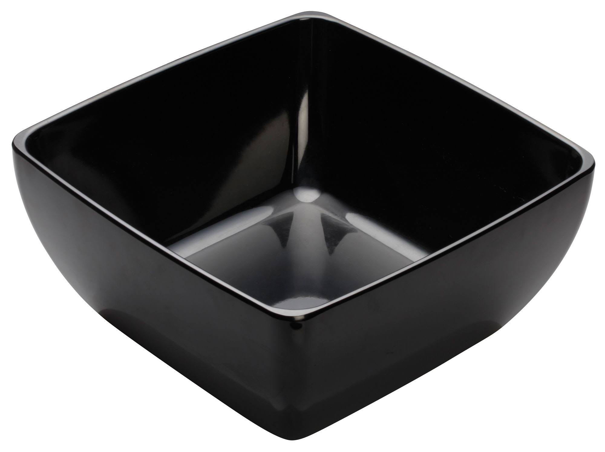 Winco WDM009-305 Ardesia Linza Black Melamine Square Bowl 10in.