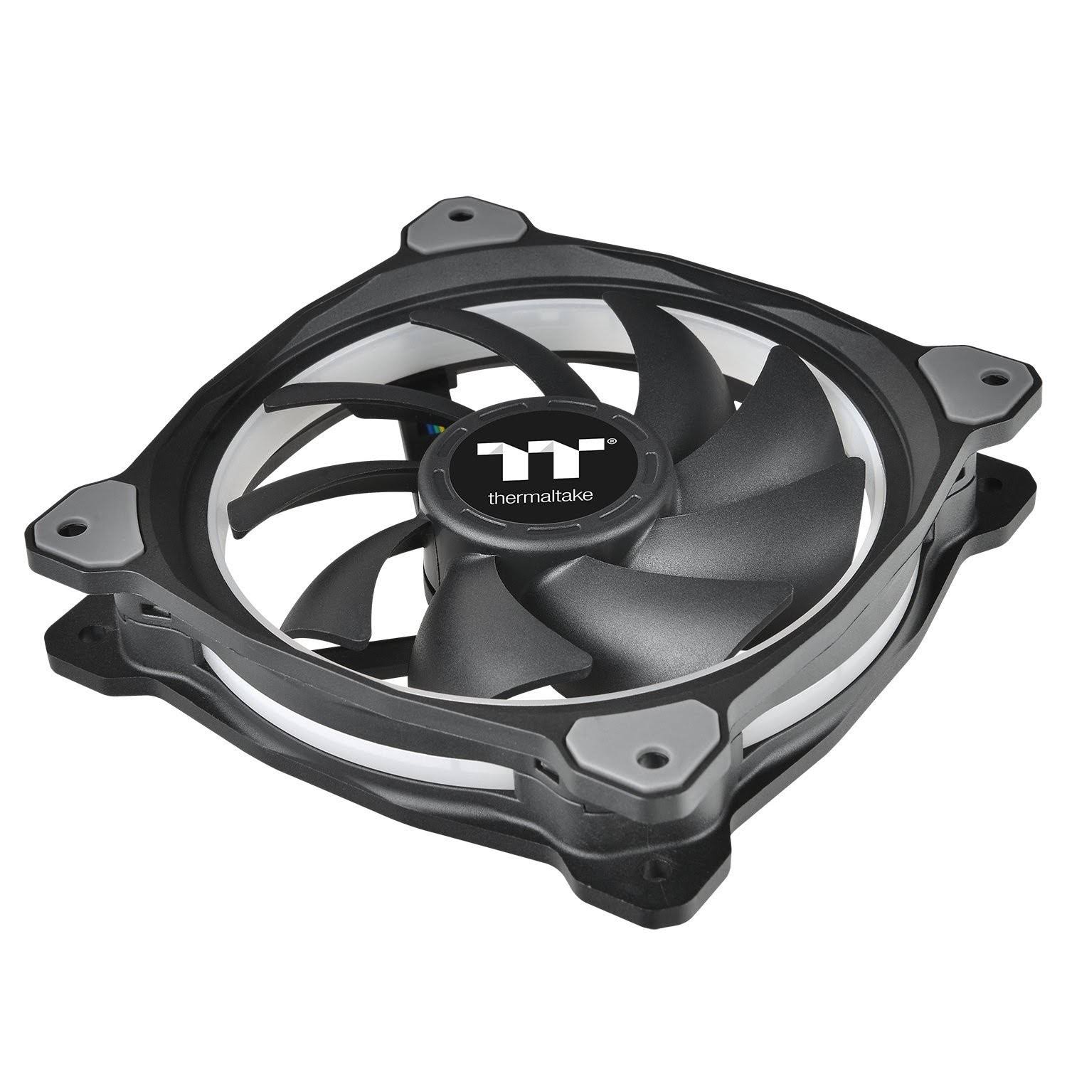 Thermaltake Riing PLUS 120mm Case Cooling Fan Kit with RGB lighting - Black