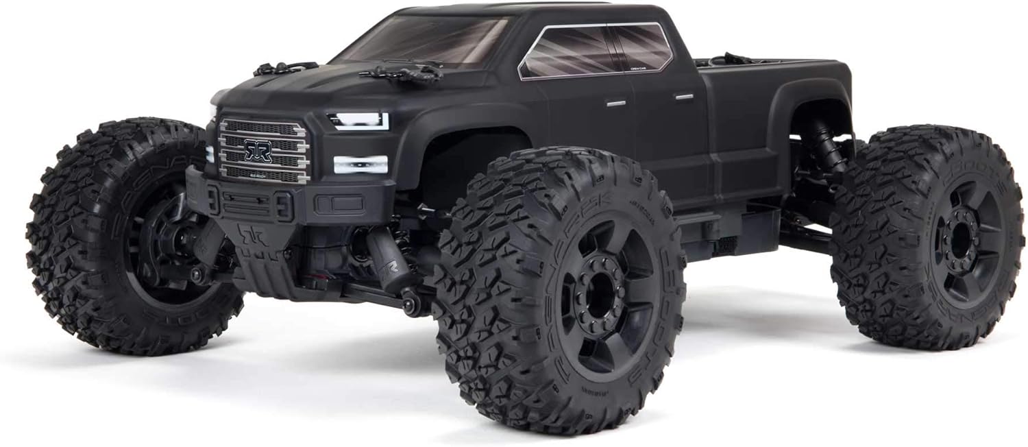 ARRMA 1/10 Big Rock 4X4 V3 3S BLX Brushless Monster RC Truck RTR (Transmitter and Receiver Included, Batteries and Charger Required), Black, ARA4312V3
