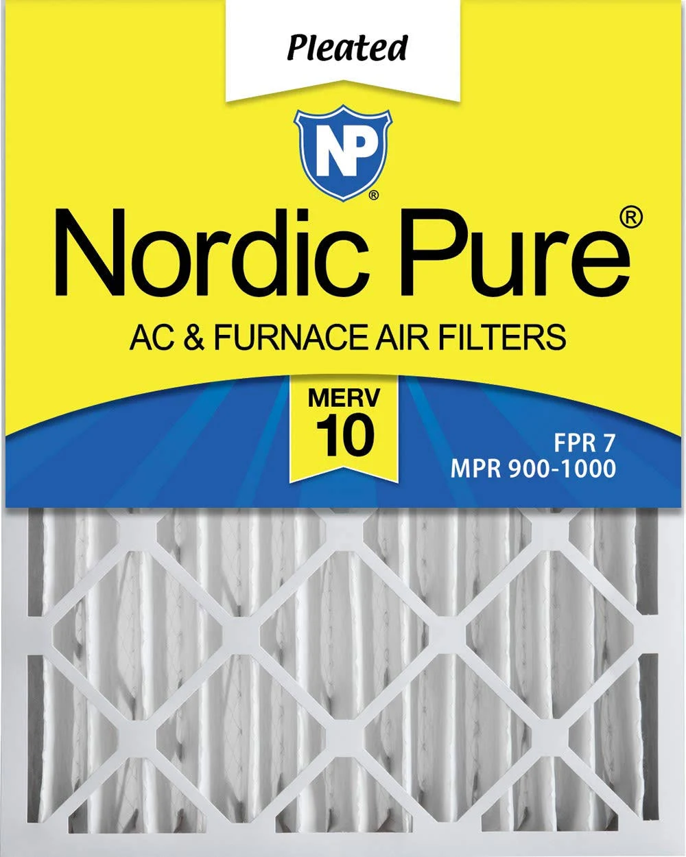 Nordic Pure 16x25x4 MERV 10 Pleated AC Furnace Air Filters 6 Pack
