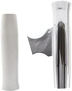 MARINE CITY Aluminum Flared Weld-On White Vinyl Insert Fishing Rod Holder L: 10