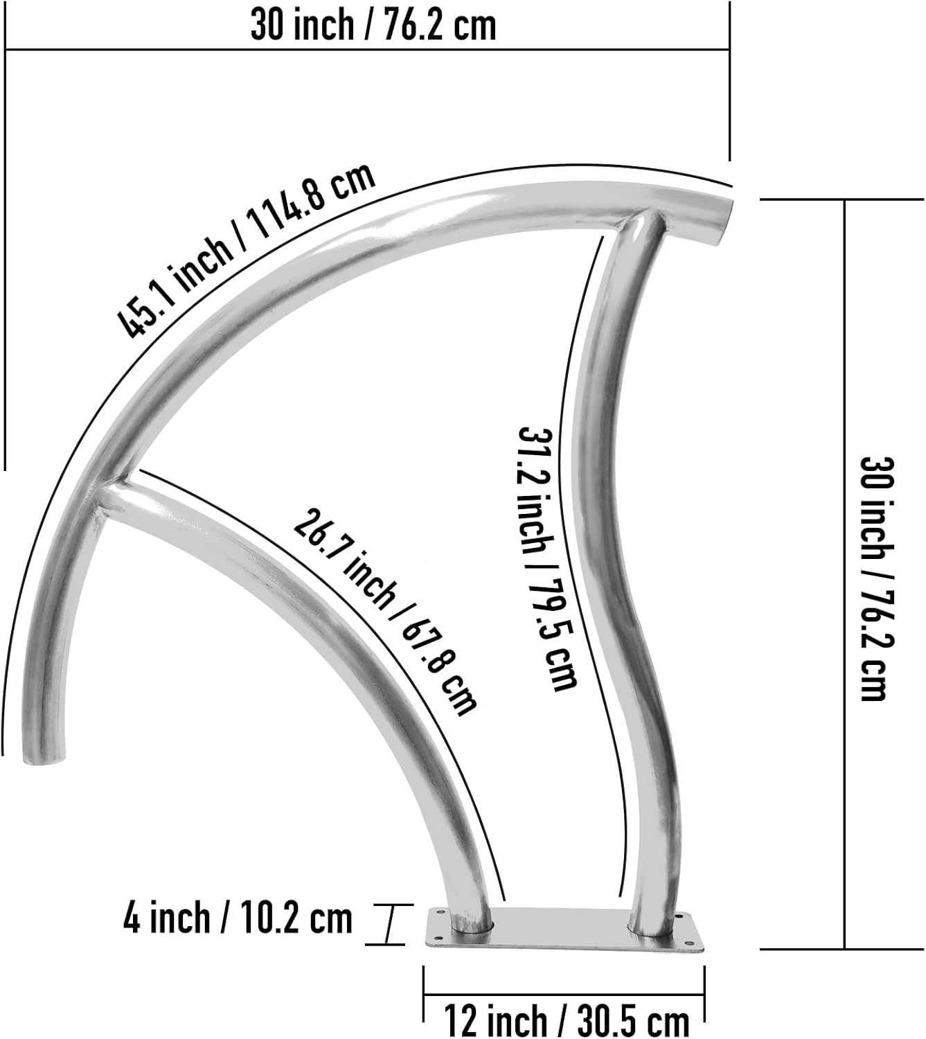 IHAYNER Pool Handrail 2Pack 30x30 Pool Rail 304 Stainless Steel Swimming Pool Stair Rail Pool Hand Rail