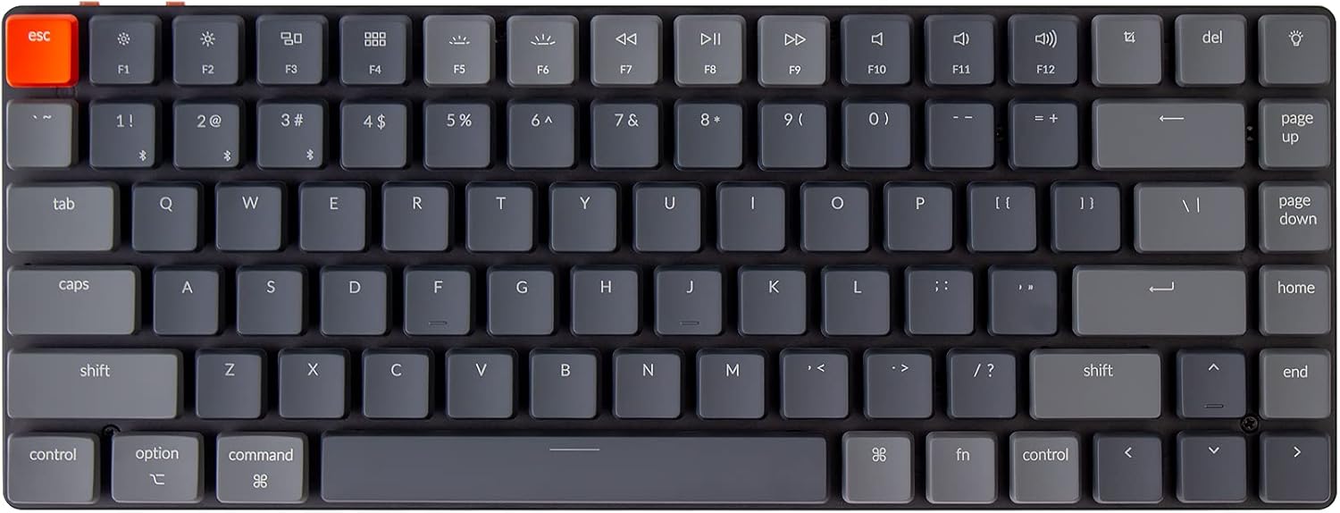 Keychron K3 Ultra-Slim 75% Layout Wireless Bluetooth/Wired USB Mechanical Keyboard, Hot Swappable Low-Profile Keychron Optical Brown Switch White LED Backlit 84 Keys Keyboard for Mac Windows-Version 2