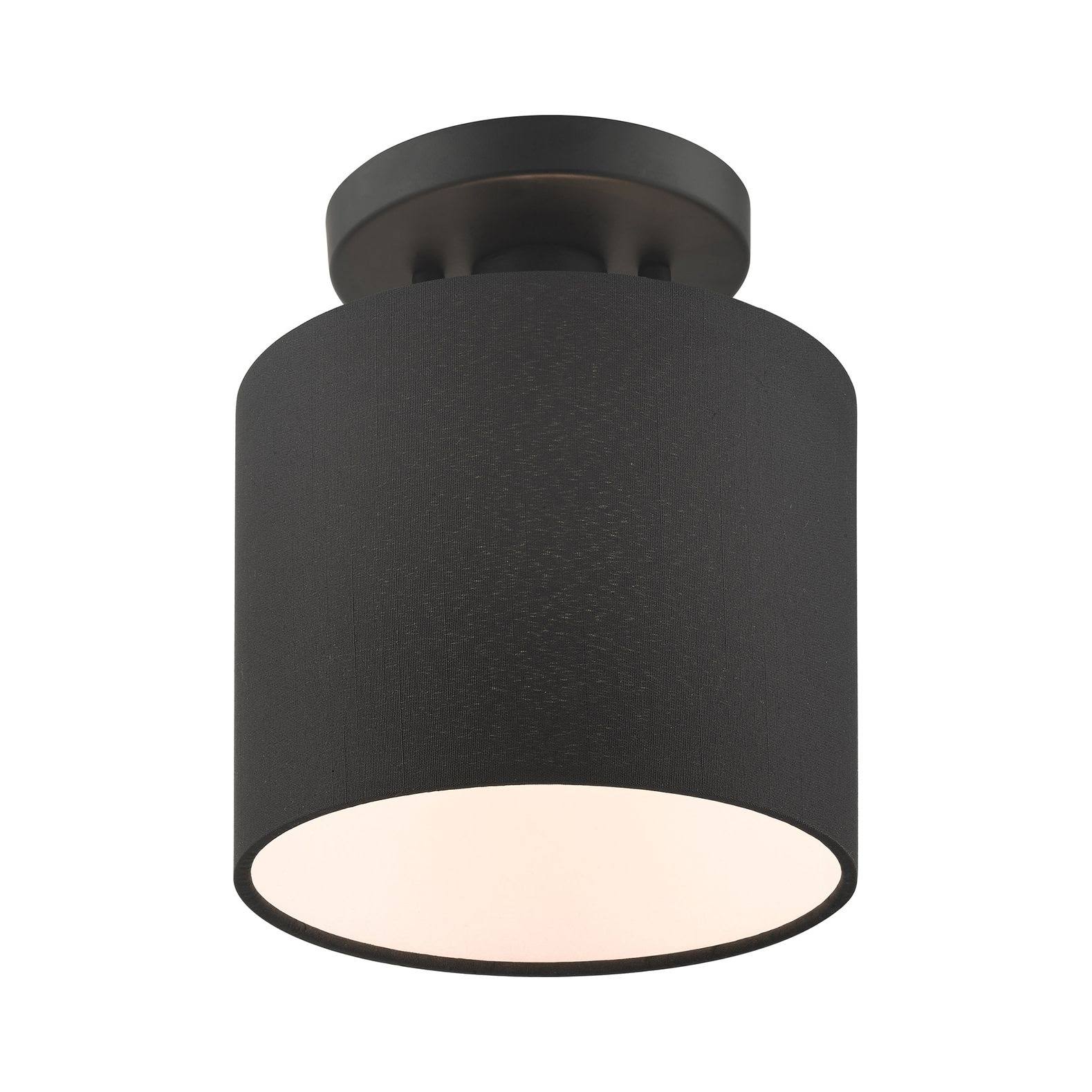 Livex Lighting Bainbridge 1 Light Black Semi Flush Mount 45661-04