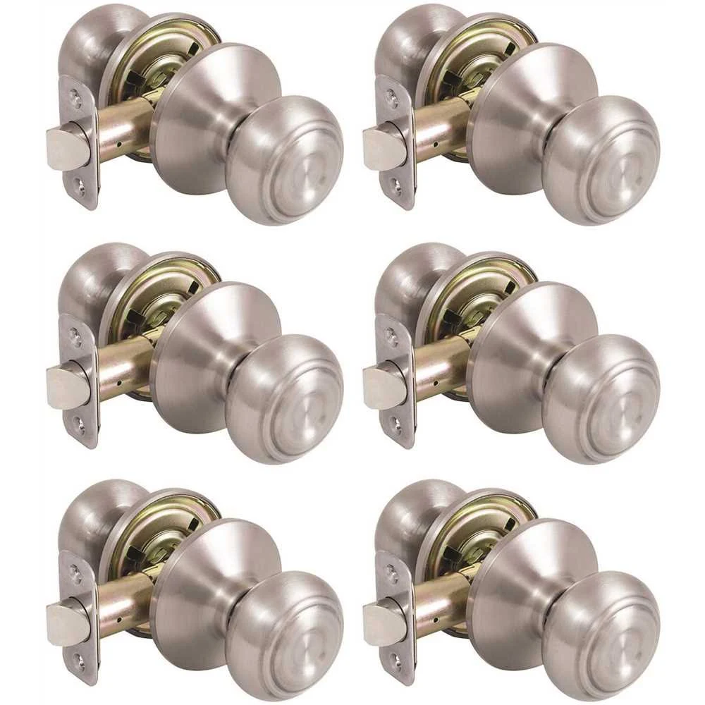 Defiant TGX230BD6 Hartford Passage Hall u0026 Closet Door Knob Contractor Pack Satin Nickel - 6 Piece