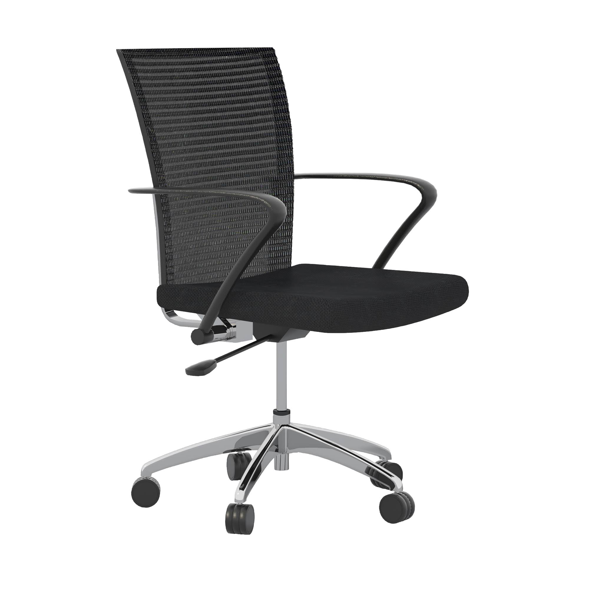 Safco Valor&eacute; TSH3BB - Chair - task - armrests - L-shaped - tilt - swivel - aluminum, fabric, steel, mesh - black